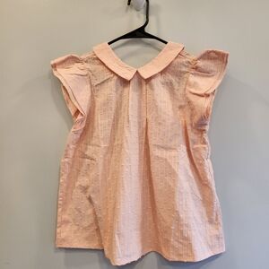 The Sunday Collective NWT Girls Pink Ruffled Short Sleeve Top 100% Cotton